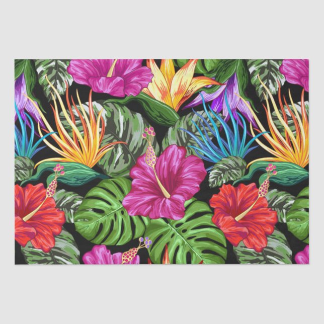 Tropical Floral Summer Movie Muster Seidenpapier (Vorderseite)