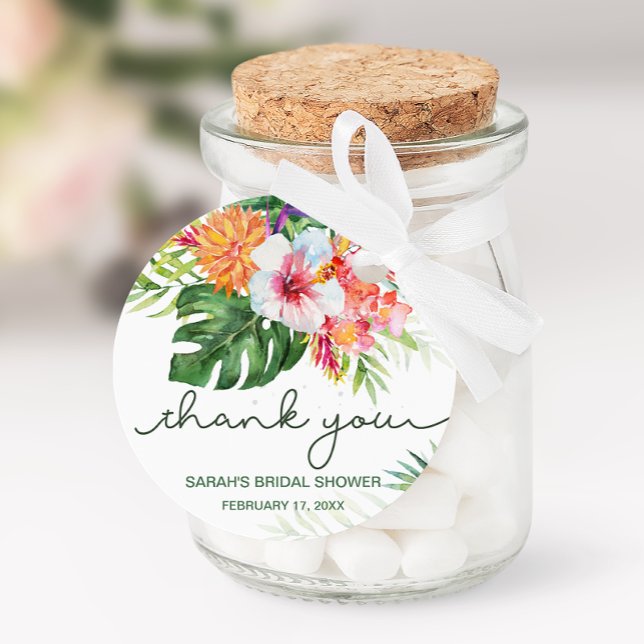 Tropical Floral Vielen Dank für Ihre Unterstützung Geschenkanhänger (Von Creator hochgeladen)
