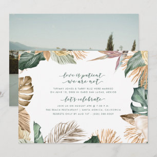Tropical Floral Wedding Eloped Empfang Einladung