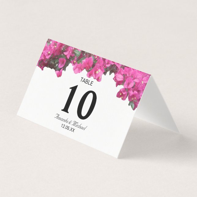 Tropical Floral Wedding Folding Table Card (Vorderseite)