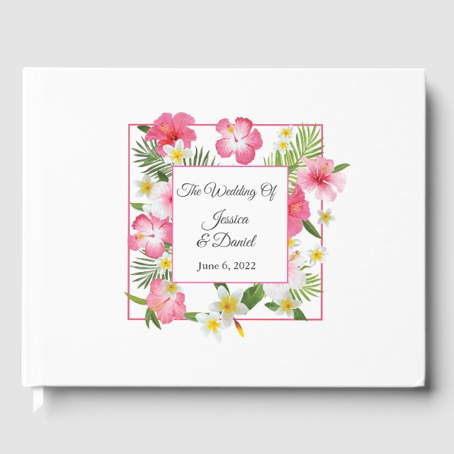 Tropical Floral Wedding Guest Book Gästebuch (Vorderseite)