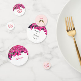 Tropical Floral Wedding Hearts Table Confetti Konfetti