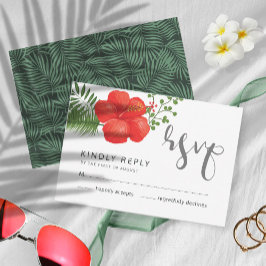 Tropical Floral Wedding RSVP ID475 Karte