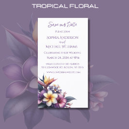 Tropical Floral Wedding-Save the Date- Visitenkarte