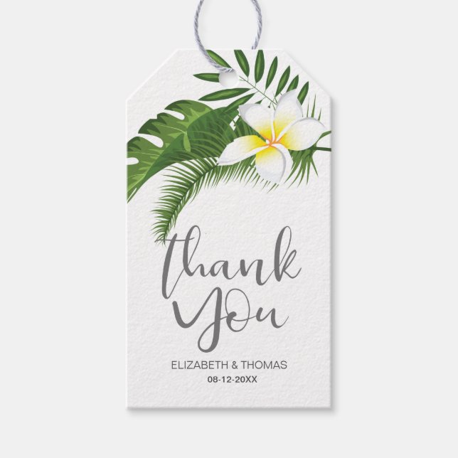 Tropical Floral Wedding Vielen Dank ID475 Geschenkanhänger (Vorderseite)