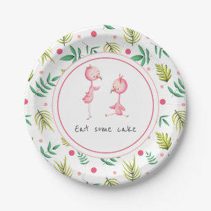 Tropical Florales Flamingo-Party - Iss Kuchen Pappteller