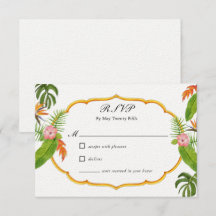 Tropical Florals Wedding RSVP