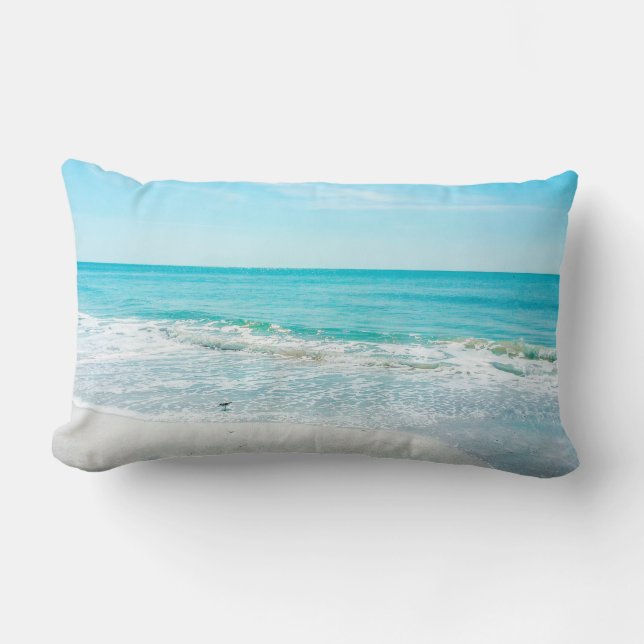 Tropical Florida Beach Sand Ocean Waves Sandpiper Lendenkissen (Vorderseite)