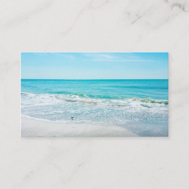 Tropical Florida Beach Sand Ocean Waves Sandpiper Visitenkarte (Vorderseite)