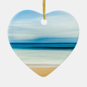 Tropical Florida Sandy Beach, Ocean & Waves Keramik Ornament