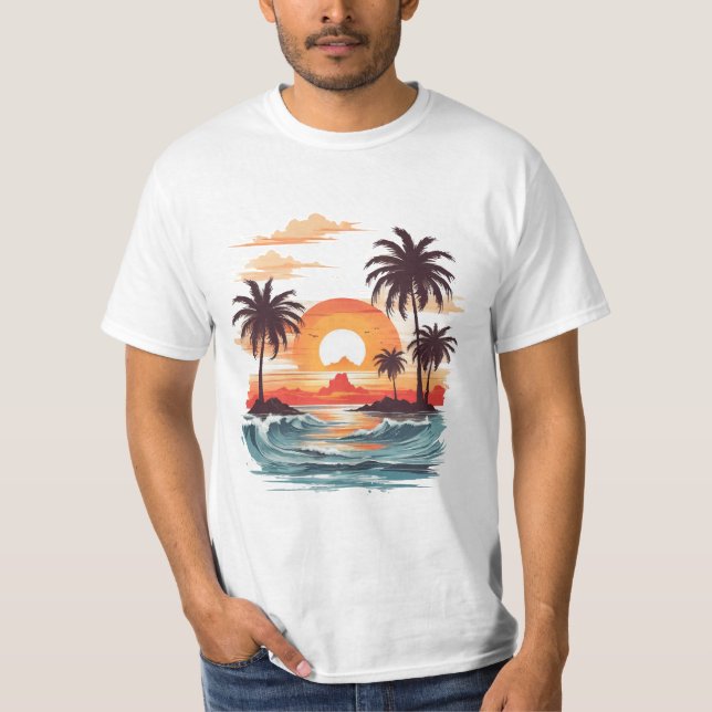 Tropical Florida Sunset Summer Beach T - Shirt (Vorderseite)