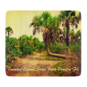 Tropical Florida Trail mit Palmen verbunden Schneidebrett