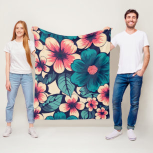 Tropical Flower Fleecedecke