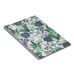 Tropical Foliage Floral Pattern Notizblock