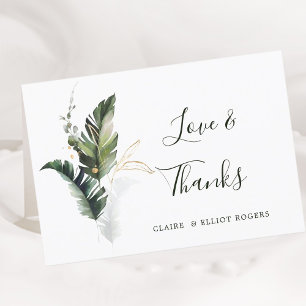Tropical Foliage Green Wedding Vielen Dank geklapp Karte