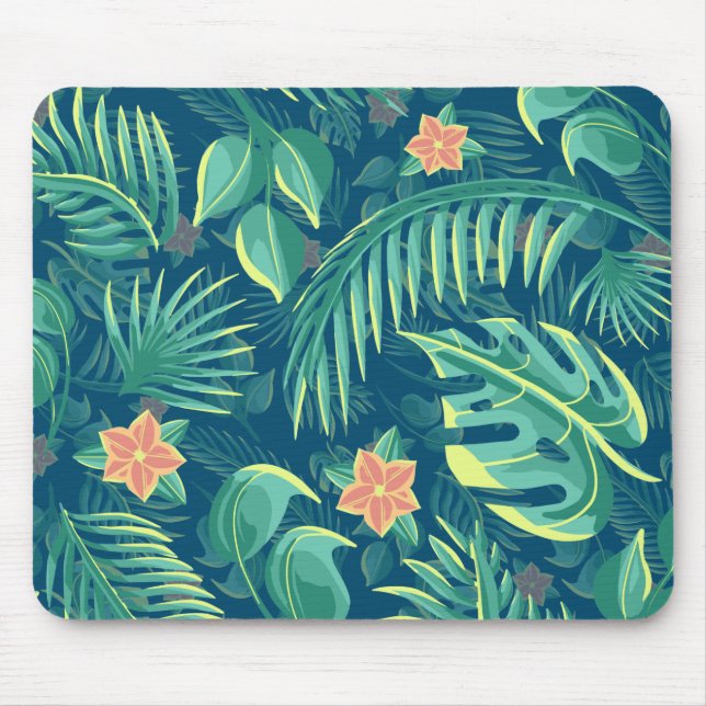 Tropical Foliage Pattern Mousepad (Vorne)