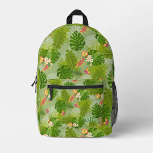 Tropical Foliage Summer Green Bedruckter Rucksack