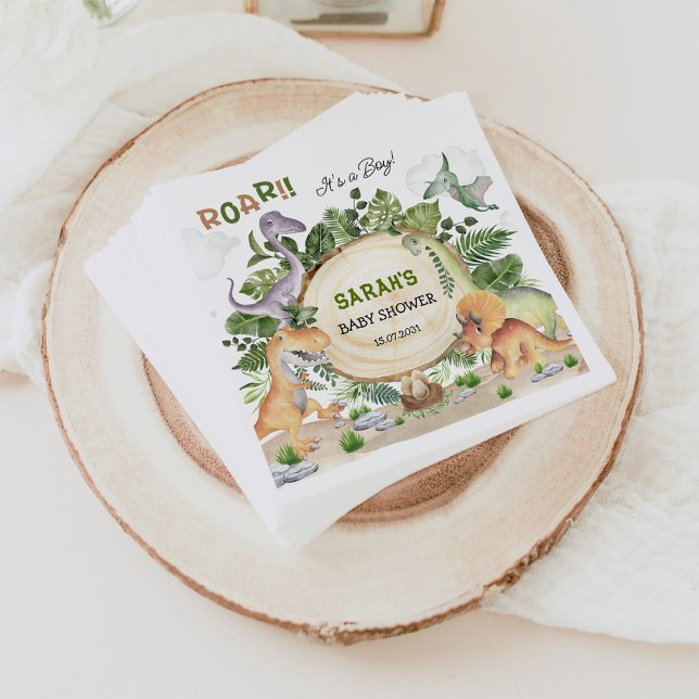 Tropical Forest Dinosaur Boy Baby Dusche Serviette (Von Creator hochgeladen)