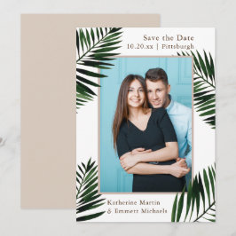 Tropical Frame Beige Wedding Save the Date Foto