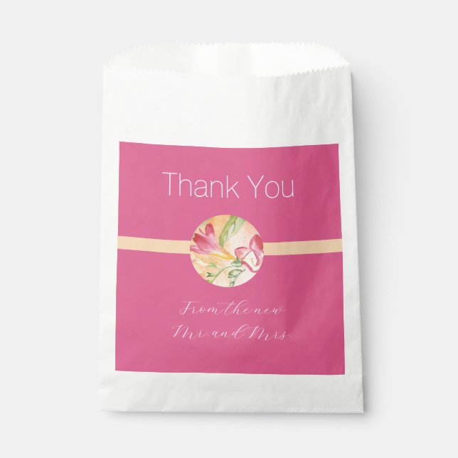Tropical Freesia Watercolor Vielen Dank Geschenktütchen (Vorderseite)