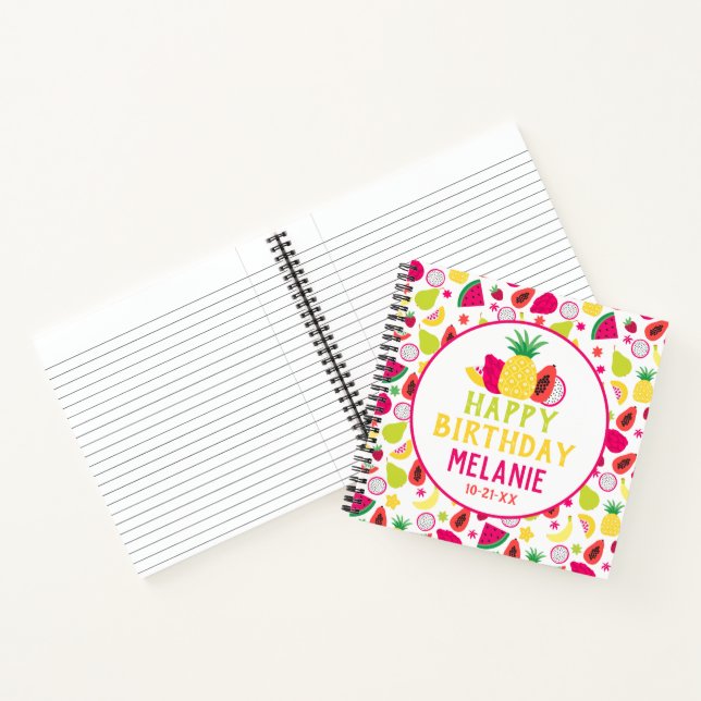 Tropical Frucht Muster Fun Geburtstag Tutti Frutti Notizbuch (Innenseite)