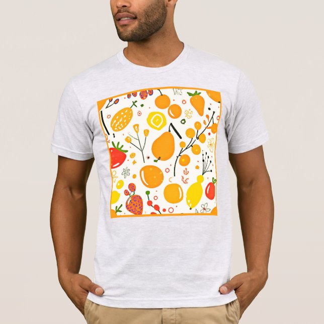 Tropical Fruit Fiesta Pattern T-Shirt (Vorderseite)