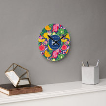 Tropical Fruit Monogram Watercolor Sommermuster