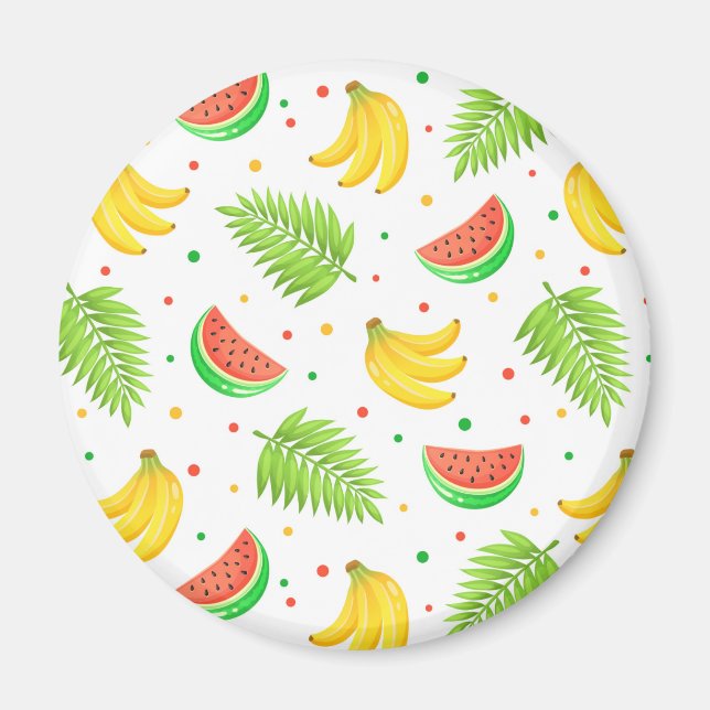Tropical Fruit Polka Dot Muster Magnet (Vorne)