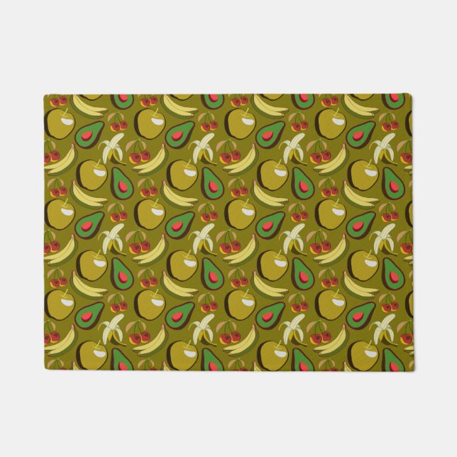 Tropical fruit seamless pattern yellow fußmatte (Vorderseite)
