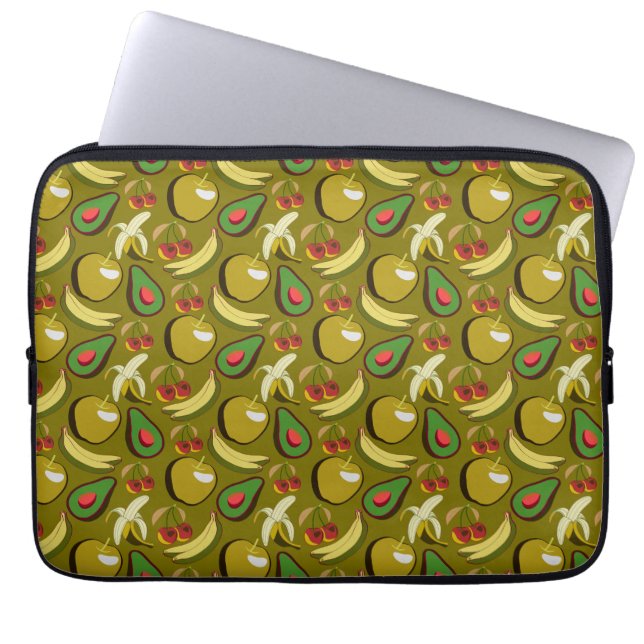 Tropical fruit seamless pattern yellow laptopschutzhülle (Vorderseite)