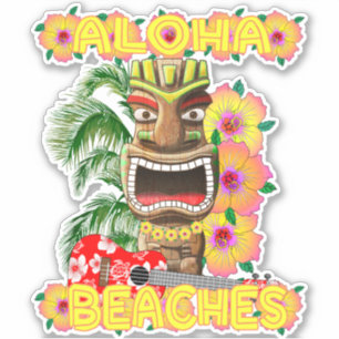 Tropical Funny Aloha Strände Hawaiian Tiki Aufkleber