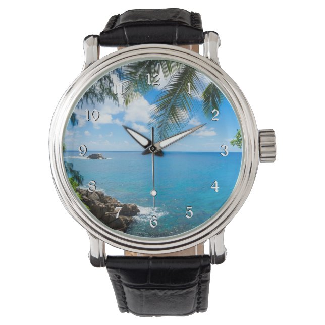 Tropical Getaway, landschaftliches Foto, Armbanduhr (Vorderseite)