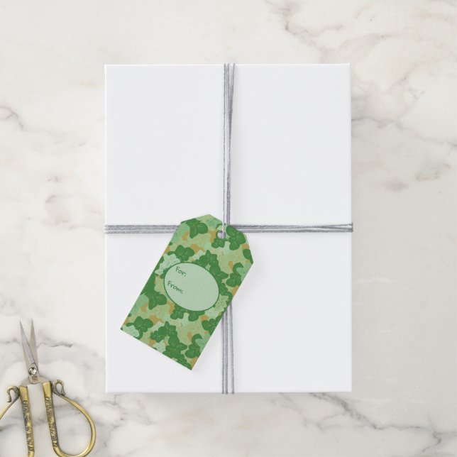 Tropical Gingko Leaf Muster Geschenkanhänger (Mit Garn)