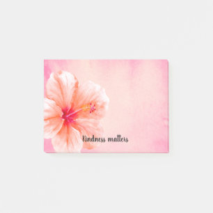 Tropical Girl Pink Peach Hibiskus Blume Post-it Klebezettel