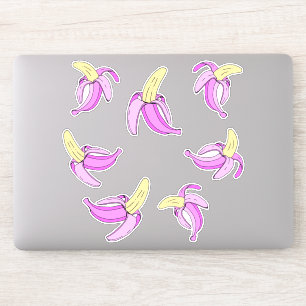 Tropical Girly Pink Bananas Frucht Aufkleber