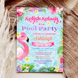 Tropical Girly Pool Party Geburtstagseinladung Einladung