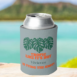 Tropical Glitter Monstera Bachelorette Favor Dosenkühler