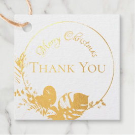 Tropical Gold Foil Palm Blätter Weihnachten Vielen Geschenkanhänger