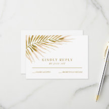 Tropical Gold Palm Hochzeit RSVP Card