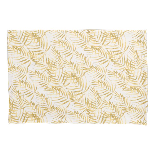 Tropical Gold Palm Leaf Kissenbezug (Vorderseite)