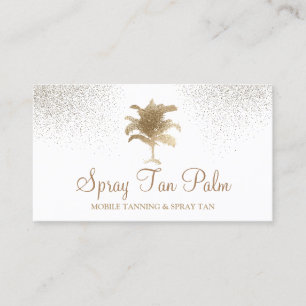 Tropical Gold Palm Tree Spray Tan Sparkle Visitenkarte