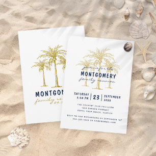Tropical Gold Palm Trees Custom Family Wiedersehen Einladung