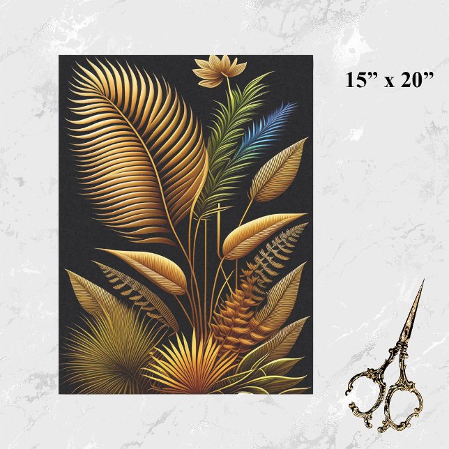 Tropical Gold Reeds Artwork Seidenpapier (Von Creator hochgeladen)