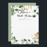 Tropical Gold Wedding Well wünscht Ratenkarte Hinweiskarte<br><div class="desc">Diese tropische goldene Hochzeit auch Wünsche Tipp-Karte ist perfekt für eine rustikale Hochzeit. Das Design ist schön handbemalt illustriertes tropisches Sommergold und grünes Blattwerk. Diese Karten sind ideal für Hochzeiten, Brautparty, Babydusche, Graduiertenfest u.v.m. Personalisieren Sie die Karten mit den Namen der Braut und Bräutigam, den Eltern, die Sie werden oder...</div>
