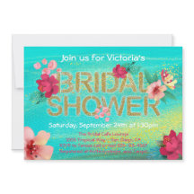 Tropical Golden Breeze Bridal Dusche Einladung