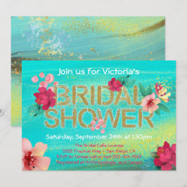 Tropical Golden Breeze Bridal Dusche Einladung