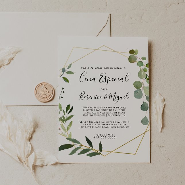 Tropical Green Blätter Cena Especial Einladung (Von Creator hochgeladen)