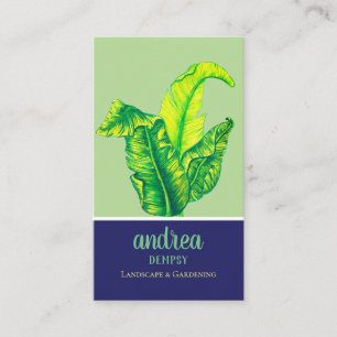 Tropical Green Foliage & Blue Visitenkarte