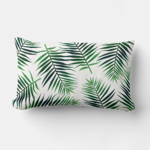 Tropical Green Island Palm Blätter Lendenkissen