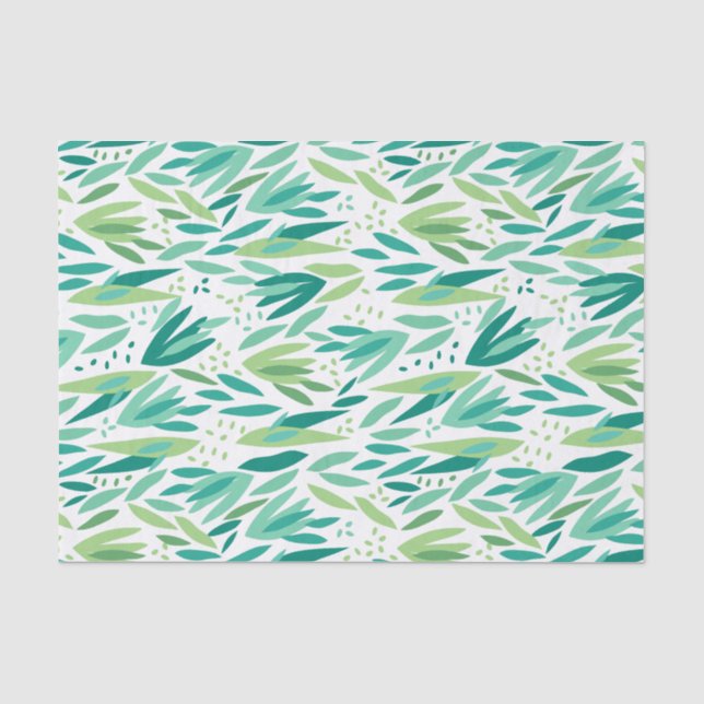Tropical Green Leafs Muster Seidenpapier (Vorderseite)